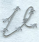 Barbed Wire Lower Case Letter v - 5 inch