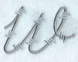 Barbed Wire Lower Case Letter w - 5 inch
