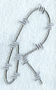 Barbed Wire Letter R - 5 inch