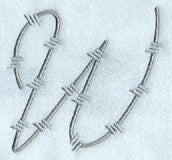 Barbed Wire Letter W - 5 inch