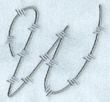 Barbed Wire Letter W - 5 inch