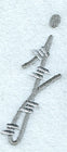 Barbed Wire Lower Case Letter j - 5 inch