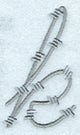 Barbed Wire Lower Case Letter k - 5 inch
