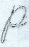 Barbed Wire Lower Case Letter p - 5 inch