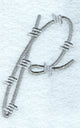 Barbed Wire Lower Case Letter p - 5 inch