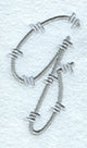 Barbed Wire Lower Case Letter q - 5 inch