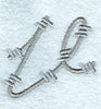 Barbed Wire Lower Case Letter v - 5 inch