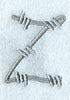 Barbed Wire Lower Case Letter z - 5 inch