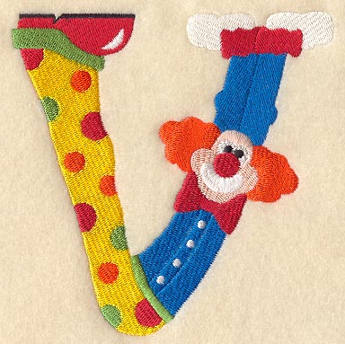 Clown Letter V - 5 inch