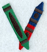 Crayon Letter V - 3 inch