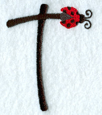 Ladybug Letter T - 3 inch