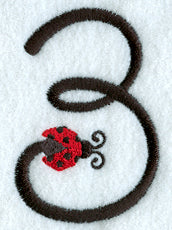 Ladybug Number 3 - 3 inch