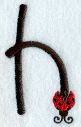 Ladybug Lower Case Letter h - 3 inch