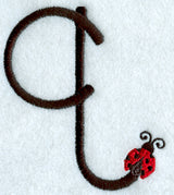 Ladybug Lower Case Letter q - 3 inch