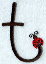 Ladybug Lower Case Letter t - 3 inch