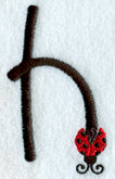 Ladybug Lower Case Letter h - 3 inch