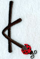 Ladybug Lower Case Letter k - 3 inch