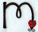 Ladybug Lower Case Letter m - 3 inch