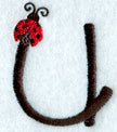 Ladybug Lower Case Letter u - 3 inch