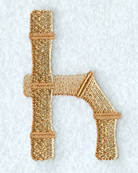 Bamboo Lower Case Letter h - 3 inch