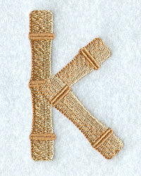 Bamboo Lower Case Letter k - 3 inch