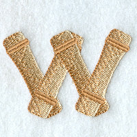 Bamboo Lower Case letter w - 3 inch