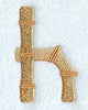Bamboo Lower Case Letter h - 3 inch