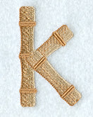 Bamboo Lower Case Letter k - 3 inch
