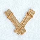 Bamboo Lower Case Letter v - 3 inch