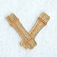 Bamboo Lower Case Letter v - 3 inch