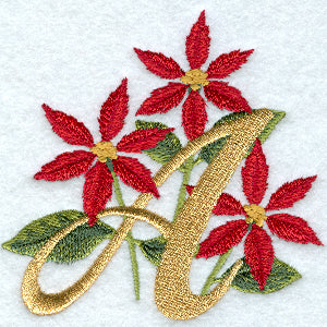 Poinsettia Letter A - 4 inch