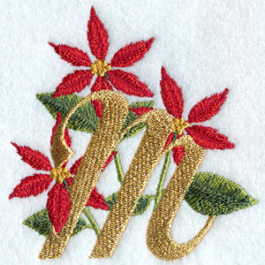 Poinsettia Letter M - 4 inch
