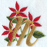 Poinsettia Letter M - 4 inch