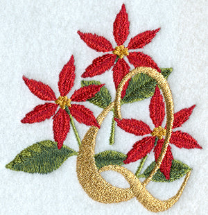 Poinsettia Letter Q - 4 inch