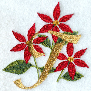 Poinsettia Letter T - 4 inch