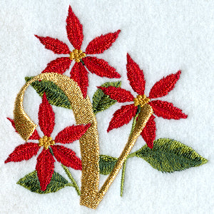 Poinsettia Letter V - 4 inch