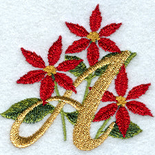 Poinsettia Letter A - 4 inch