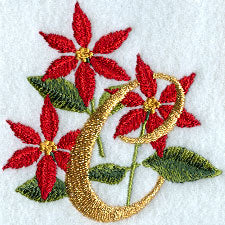 Poinsettia Letter C - 4 inch