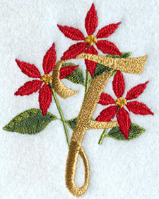 Poinsettia Letter F - 4 inch