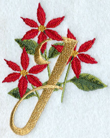Poinsettia Letter J - 4 inch