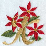 Poinsettia Letter K - 4 inch