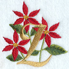 Poinsettia Letter L - 4 inch