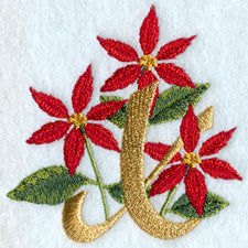 Poinsettia Letter X - 4 inch