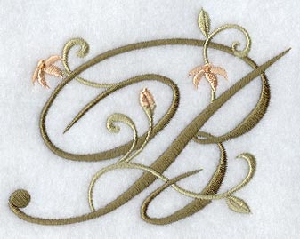 Floral Heirloom Letter B - 4 Inch