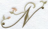 Floral Heirloom Letter N - 4 Inch