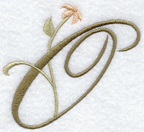 Floral Heirloom Letter O - 4 Inch