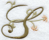 Floral Heirloom Letter S - 4 Inch