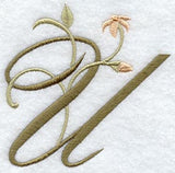 Floral Heirloom Letter U - 4 Inch