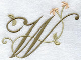 Floral Heirloom Letter W - 4 Inch