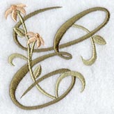 Floral Heirloom Letter E - 4 Inch